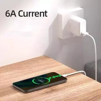 Кабель для сверхбыстрой зарядки 6A, подходит для Huawei Xiaomi Honor TYPE C, зарядный кабель для мобильного телефона оранжевого цвета, 66 Вт, зарядный кабель 1 M