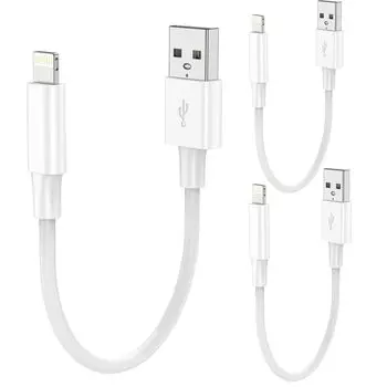 Кабель для зарядки iPhone Оригинальный короткий кабель Lightning из 3 кабелей Lightning Быстрый кабель Lightning Зарядное устройство для iPhone Зарядный шнур iPhone USB Быстрая зарядка белый