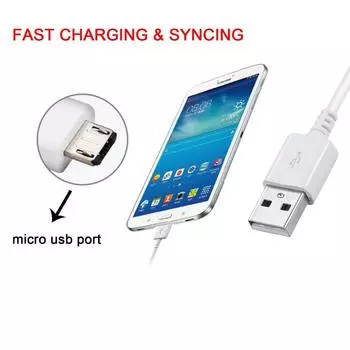Кабель для зарядки Micro USB Кабель для зарядки и передачи данных Телефонный кабель Micro USB Замена для синхронизации данных белый