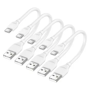 Кабель для зарядки типа C 0,3 м [Набор из 5 шт.] Кабель для быстрой зарядки QC3.0 для iPhone 16 Кабель для зарядки типа C USB2.0 с высокой скоростью передачи данных Высокая прочность