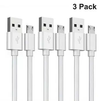 Кабель для зарядки USB A - Micro длиной 1 м/3 фута - 3 шт. в упаковке 1m