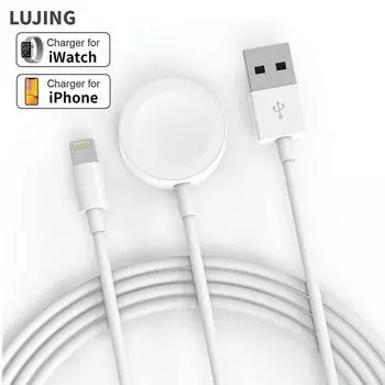 Кабель для зарядного устройства Apple Watch серии 9, 8, 7, 6, 5, 4 SE 3 в 1 USB быстрая портативная зарядная станция для iPhone 13, 12, 11 pro, 14 plus, iPad 3 в 1 кабель 1 IN 1 Cable