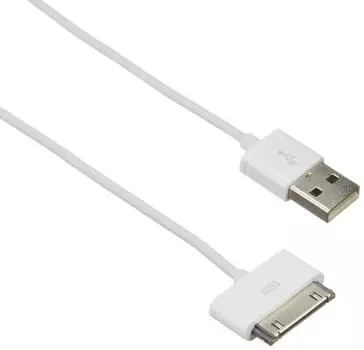 Кабель-док для Logitec к USB для iPhone 30-Pin 4/4S/iPad/iPod, 0.5 м, Белый, LHC-UADH05WH белый