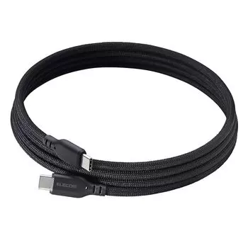 Кабель ELECOM USB Type C длиной 1,5 м, совместимый с PD, 60 Вт / 3 А, магнитный сетчатый кабель, прочный на разрыв, мягкий, черный [совместимость с iPhone 16 серии проверена] MPA-CCMG15BK