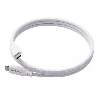 Кабель ELECOM USB Type C длиной 1 м, совместимый с PD, 100 Вт / 5 А, магнитный сетчатый кабель, прочный, мягкий, белый [совместимость с iPhone 16 серии проверена] MPA-CC5PMG10WH
