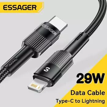 Кабель Essager USB C для IPhone 14 13 12 11 pro Max XS 20 Вт, кабель для быстрой зарядки, линия передачи данных, зарядное устройство для iPad, провод для мобильного телефона