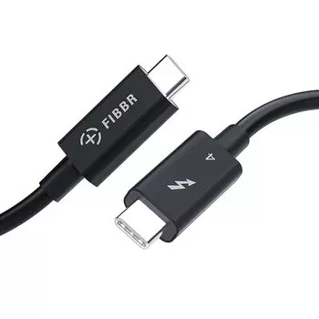 Кабель FIBBR Thunderbolt 4 USB C длиной 3,3 фута, зарядка мощностью 100 Вт, скорость 40 Гбит/с, сертифицированный Intel, USB 4.0 C, совместимый с дисплеем 8K при 60 Гц