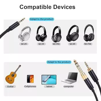 Кабель гарнитуры 3,5 мм на 2,5 мм, адаптер 6,35 мм для QC25 QC35 QC35II QC45 NC700, шнур гарнитуры Enjoy Clear Sound, провод 170 см