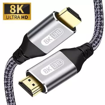 Кабель HDMI 2.1 Кабель HDMI 8K 60 Гц 4K 120 Гц 48 Гбит/с EARC ARC HDCP Сверхскоростной HDR для HD-телевизора для ноутбука, проектора PS4 PS5 1m