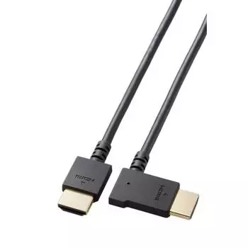 Кабель HDMI ELECOM 1 м Г-образный, левосторонний, мягкий, высокоскоростной ??4K2K(30Гц) [ВЫСОКАЯ СКОРОСТЬ с сертификацией ETHERNET] Черный CAC-HD14EYL10BK