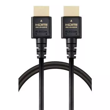 Кабель HDMI ELECOM длиной 2 м, тонкий, сверхскоростной??4K (120Hz) 8K (60Гц) [Сверхвысокая скорость??Сертифицированный продукт HDMI-кабеля] Сверхвысокая скорость 48 Гбит/с ??Для телевизоров,