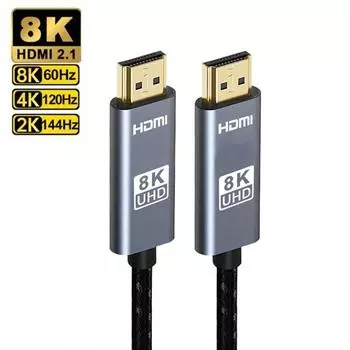 Кабель HDMI HMDI 2.1 8K 60 Гц 4K 120 Гц тканый кабель 48 Гбит/с HDTV-сплиттер-переключатель видео-аудиокабель для ноутбука, телевизора, монитора проектора серии Xbox 1m