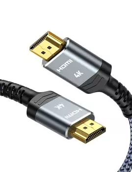 Кабель HDMI Snowkids длиной 2 м, стандартный кабель HDMI 4K 60 Гц, подходящий для Fire TV, совместимый с Ethernet, высокоскоростной кабель HDMI 10, HDMI2.0, PS5/3 и т. д.