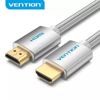 Кабель HDMI Vention HDMI к HDMI 2.0 HDR 4K 60 Гц для адаптера-удлинителя сплиттера 1 м, 2 м, 3 м, 5 м, 8 м, 10 м 0.75m серебряный