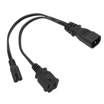 Кабель IEC320 C14 - C7 115R «папа - мама» Plug and Play Y-разветвитель шнур питания для ноутбука