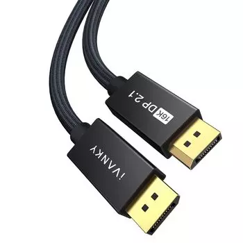 Кабель iVANKY 16K Displayport Стандартный кабель Кабель Display Port Максимальная скорость 40 Гбит/с Высокая совместимость с FreeSync DP Кабель Displayport 2.1 [DP 3M]