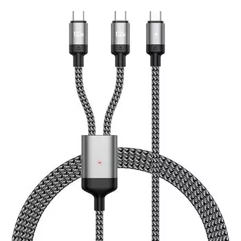 Кабель Juckier USB Type C для разветвления Зарядка 2 устройств одновременно [PD 100W 2-в-1 Кабель для быстрой зарядки] Предотвращение отключения iPhone