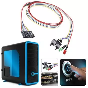 Кабель кнопки питания ПК со светодиодным индикатором для корпуса ATX 26 дюймов, передняя панель, провод для материнской платы настольного компьютера