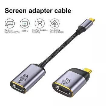 Кабель-конвертер Быстрое рассеивание тепла Позолоченный Поддержка двусторонней проекции Разъем 60 Гц 8K Play Plug Аудио и B