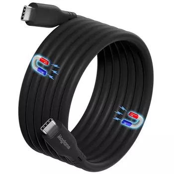 Кабель Magtame type c из силиконового материала Магнитное притяжение предотвращает спутывание кабеля type c Кабель быстрой зарядки PD60W ctoc Передача данных 480 Мбит/с