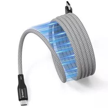 Кабель Magtame usb c для быстрой зарядки Магнитное притяжение предотвращает спутывание кабеля типа c 60 Вт/PD совместим с памятью формы usbc&usbc кабель металлический разъем