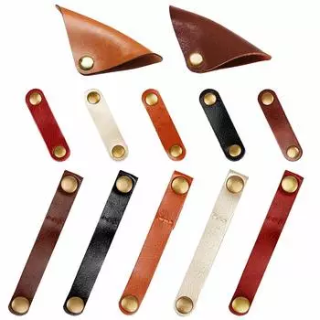 Кабель MAVEEK Держатель кабеля из воловьей кожи Зажим для шнура Устройство для намотки шнура Держатель для наушников Хранение кабеля 3 типа Зажим на 12 шт.,