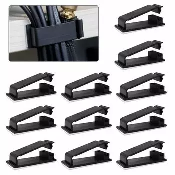 Кабель MAVEEK Новый держатель кабеля Зажим для шнура Хранение кабеля Крепление для шнура Крючок для шнура Клейкий провод Шнур с клейкой лентой Крепежная основа Черный 30