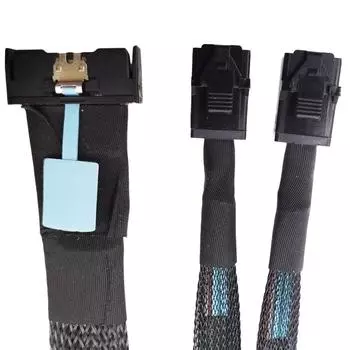 Кабель MCIO 8i 74P Slimline SAS To 2-SFF-8643, кабель для подключения к серверу PCIE5.0, кабель-адаптер 0,8 м, кабель для подключения, серверный адаптер