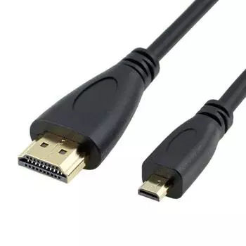 Кабель Micro HDMI - HDMI 19 Pin длиной 1,5 м, версия 1.4(черный) чёрный