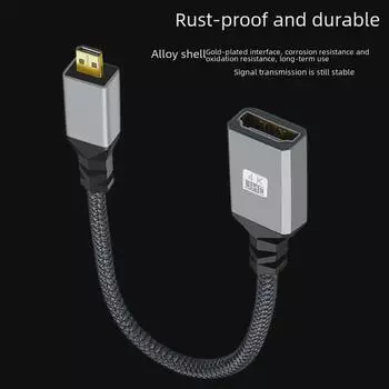 Кабель Micro HDMI - HDMI 4K60Hz «папа-мама» для камеры, HDTV, телевизора, плоского экрана и микрофона.