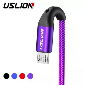 Кабель Micro USB 3.0A, зарядный кабель Microusb для быстрой зарядки для Samsung Xiaomi, телефонные кабели Android 1M чёрный