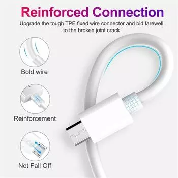 Кабель Micro USB 5A для быстрой зарядки, кабель Micro USB для мобильного телефона Xiaomi Redmi Samsung Andriod, кабель Micro Usb для передачи данных 0.3M белый