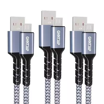 Кабель micro USB GHNTJAP [0,5 м/3 шт. в комплекте] Совместимый с Micro QC3.0/2.0 кабель для быстрой зарядки и высокоскоростной передачи данных для Android. Совместим с