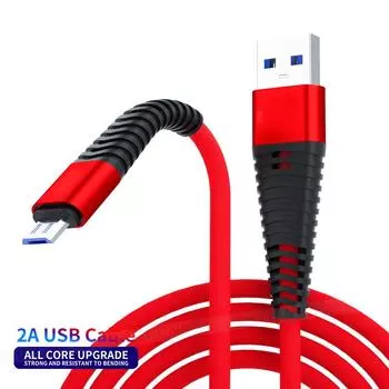 Кабель Micro USB, провод для быстрой зарядки данных, кабель зарядного устройства Microusb для Samsung S7 S6, Xiaomi, Android, кабели для мобильных телефонов красный