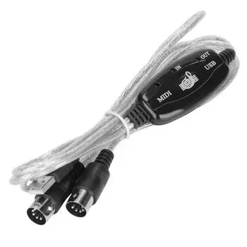 Кабель MIDI-USB длиной около 2,2 ярда, 16 каналов, USB-интерфейс для ПК, светодиодный индикатор входного и выходного питания