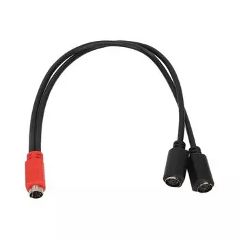Кабель MINI DIN 6 Pin Male to 2 MINI DIN 6 Pin Female с красной и черной головкой Кабель MINI DIN 6 Pin Y-образного разветвителя