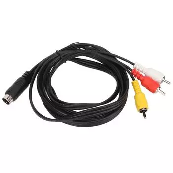 Кабель Mini DIN 9 Pin to 3 RCA Male to Male, никелированный аудио-видео композитный кабель для TV AV