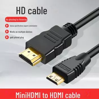 Кабель Mini HDMI - HDMI HD длиной 1 метр для планшетов, компьютеров и проекторов 0.5m чёрный