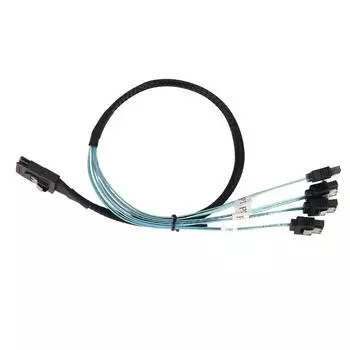 Кабель Mini SAS на 4 SATA 7Pin 12 Гбит/с Луженая медь Позолоченные контакты Кабель SFF 8087 на 4SATA 0.5m / 1.6ft