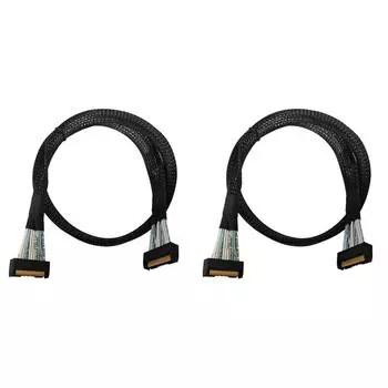 Кабель Mini SAS PCIE 5.0 Slim SAS MCIO 74P to MCIO 74P для передачи данных(0,7М)