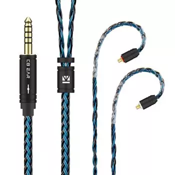 Кабель mmcx 5N из монокристаллической меди, кабель для обновления наушников, сменный кабель для наушников, совместимый с [KBEAR ST16plus] 4,4 мм, посеребренный