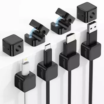 Кабель MoKo Магнитный кабель Вставной тип Кабель Кабель Кабель Магнитная пряжка Компьютер Совместим с кабелями до в Проводка Падение Запутывание Прочный чёрный