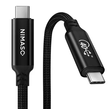 Кабель NIMASO USB4 длиной 1 м, совместимый с Thunderbolt 4, сертифицированный Thunderbolt 3 и обратная совместимость, скорость передачи данных 40 Гбит/с, совместимость с PD, быстрая зарядка, видео USB 2