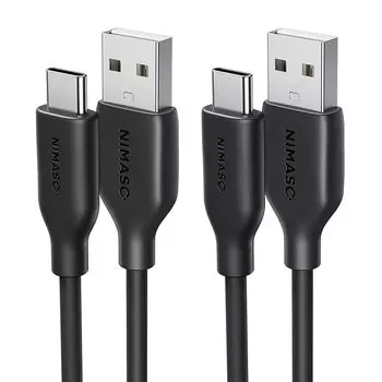 Кабель NIMASO USB-A и USB-C, не спутывается. Изготовлен из силикона. USB Type C 2.0 совместим с iPhone 16 серии /совместим с iPhone 15 серии/