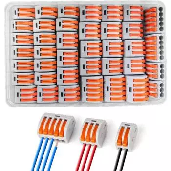 Кабельные разъемы Электрические соединительные блоки Зажим для проводника 4 мм с рычагом привода Двусторонний пружинный рычаг давления для фиксированных гибких кабелей 1-set