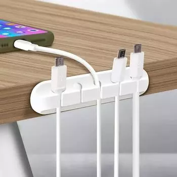 Кабельный менеджер, силикагель, гибкий USB-намотчик, настольное хранилище, клавиатура, гарнитура, держатель кабеля, органайзер, подставка для наушников White 2 holes