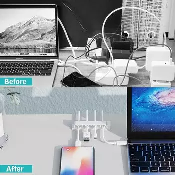 Кабельный органайзер, держатель для проводов, гибкая намотка USB-кабеля, аккуратные силиконовые зажимы для мыши, клавиатуры, защита для наушников