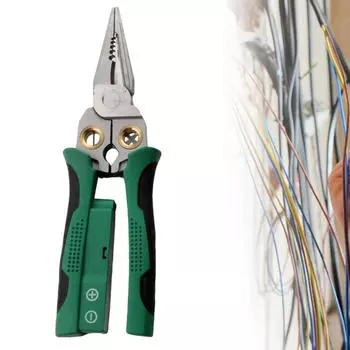 Кабельный резак и инструмент для зачистки проводов для электриков, ручной инструмент с испытательными плоскогубцами зелёный