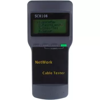 Кабельный тестер, измерение длины сети LAN, тестер расположения телефонного кабеля, SC8108 RJ45, с питанием от батареи (Не включено) 18*8.2cm серый