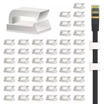 Кабельный зажим, держатель кабеля, 40 шт., держатель шнура, крючок для шнура, скрытый органайзер для шнура, поставляется с клейкой лентой, крепление для кабеля, белое, от